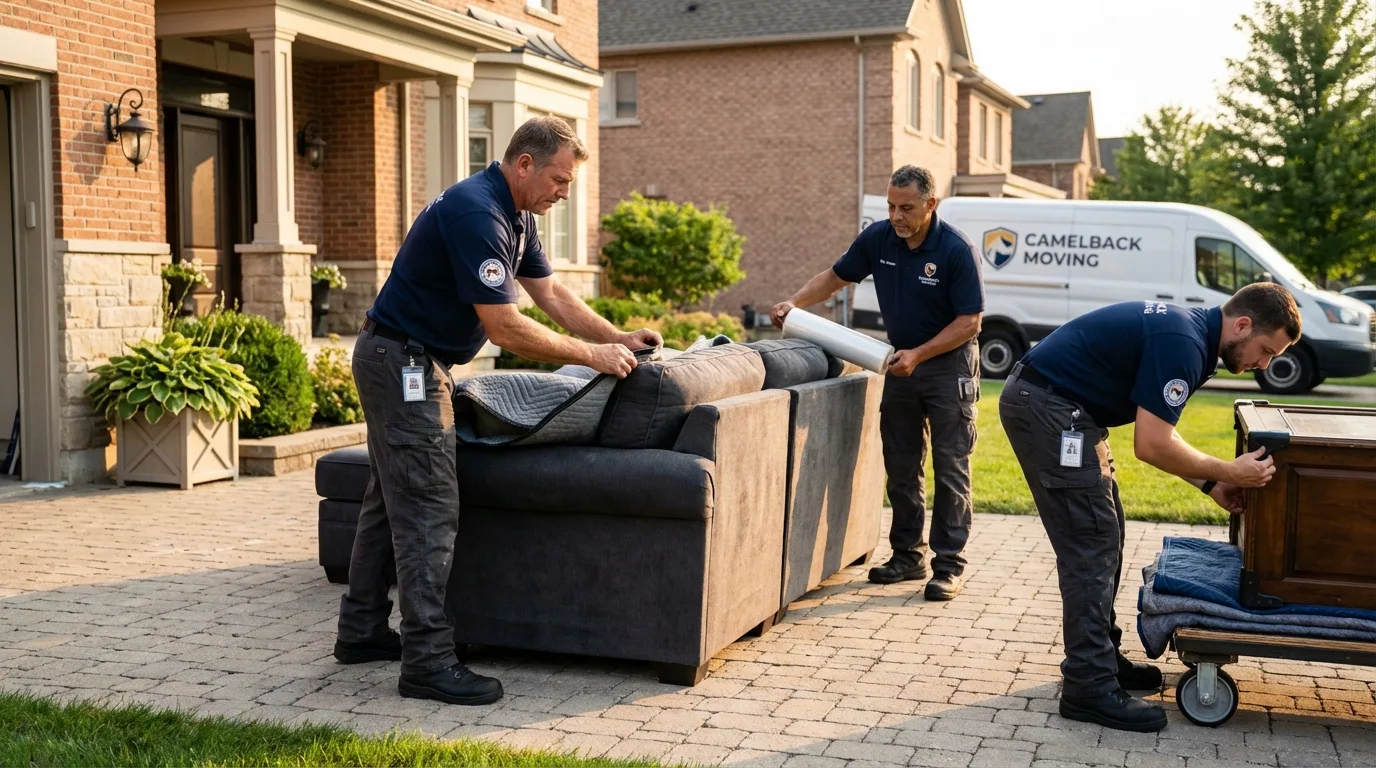 Large estate moving crew wrapping furniture in Carolina Beach, NC